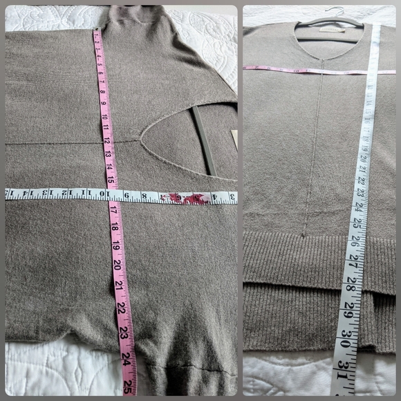 Dreamers | Gray-tan V-neck Sweater | S/M - Picture 2 of 3